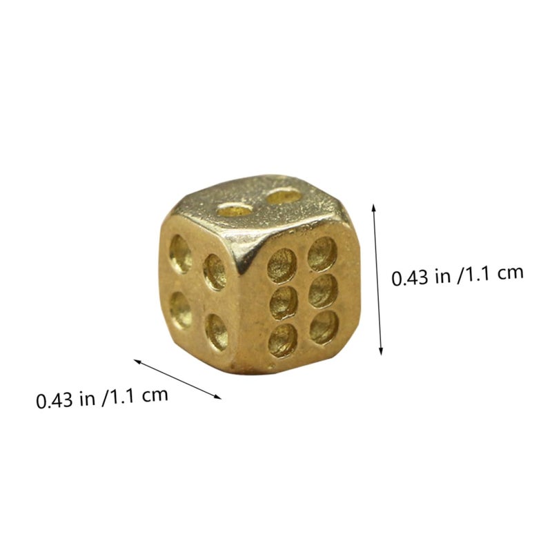 Vintage Brass Dice Set 4Pcs Decorative Props For Bar Home Gift Random Color - Image 5