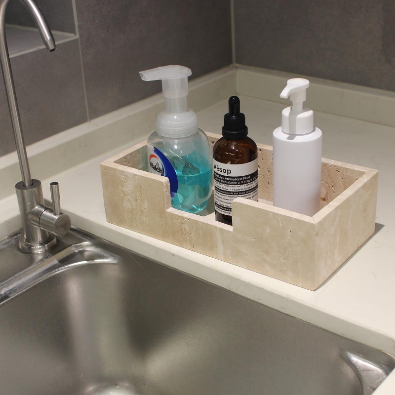 Natust Natural Travertine Napkin Holder 9.8"x4.9"x2.8", Guest Towel Holder, Paper Hand Basket for Bathroom/Kitchen/Restaurant - Image 5