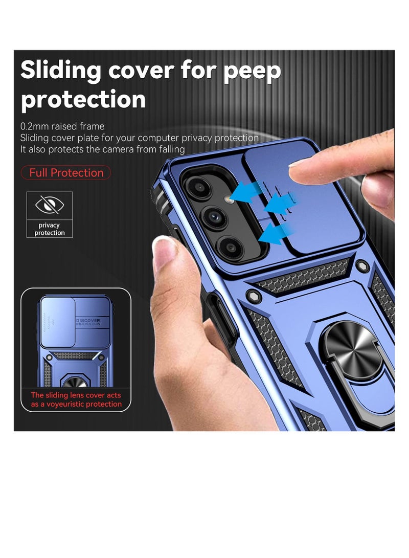 SOLARAE for Galaxy A14 5G Phone Case, Military Grade Shockproof Cover, Full Body Protection Hard Phone Cases, 16ft.Drop Tested Cover, with Camera Cover and Magnetic Kickstand, for A14 5G (Blue) - Image 3