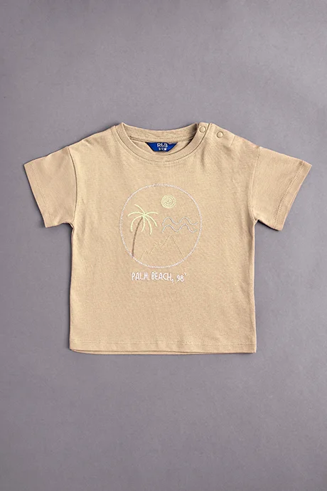 أر أند بي Embroidered T-Shirt and Shorts Set