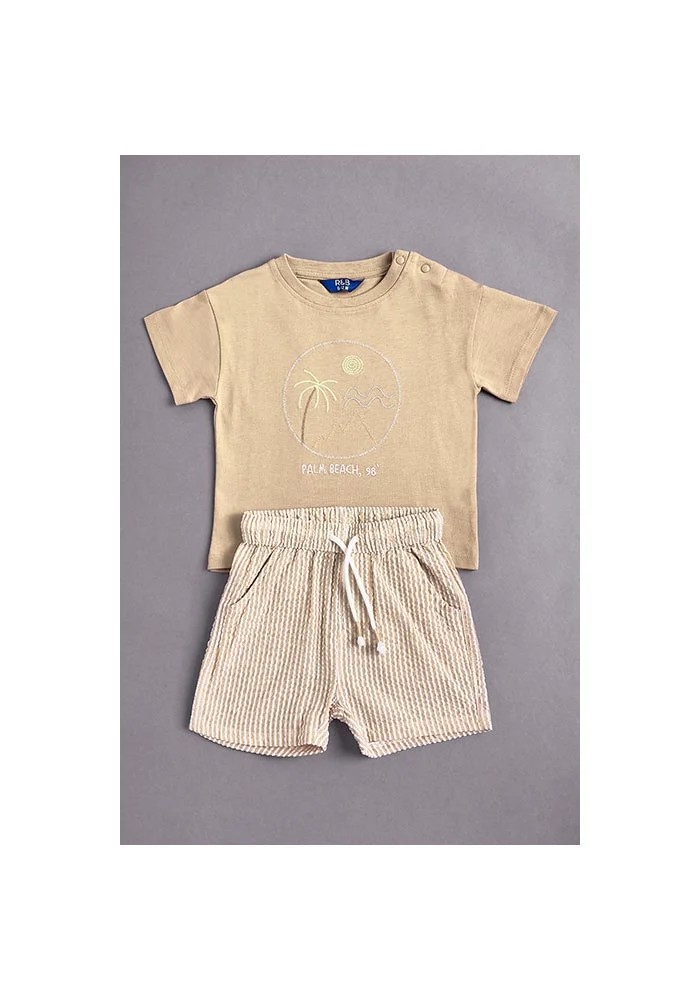 R&b Embroidered T-Shirt and Shorts Set