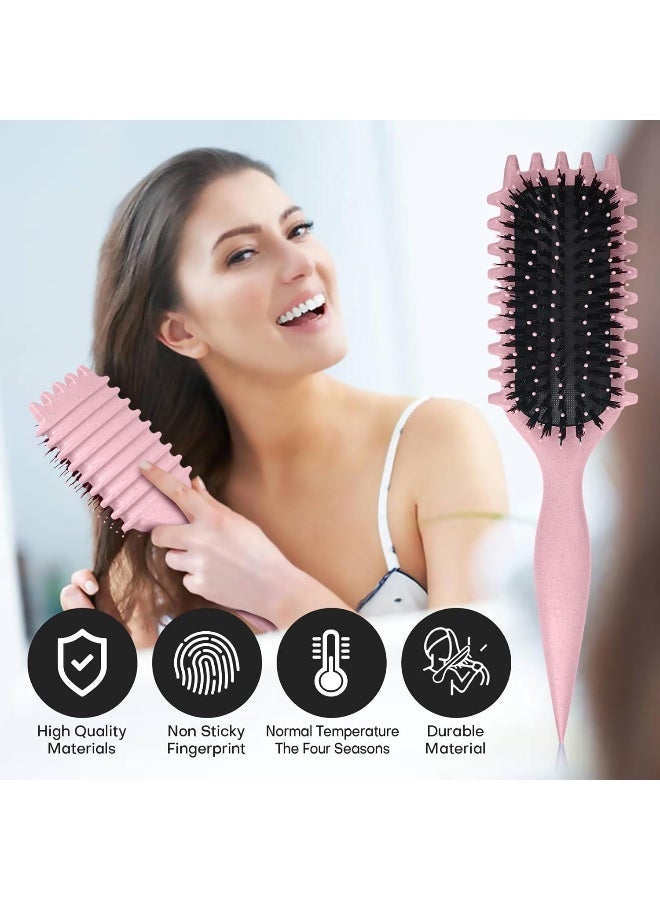 MOMENT Curl Defining Brush, Flash Boar Bristle, Shaping & Defining Curls For Women Pink - Image 3