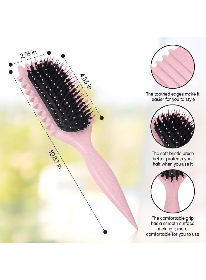 MOMENT Curl Defining Brush, Flash Boar Bristle, Shaping & Defining Curls For Women Pink - Image 4