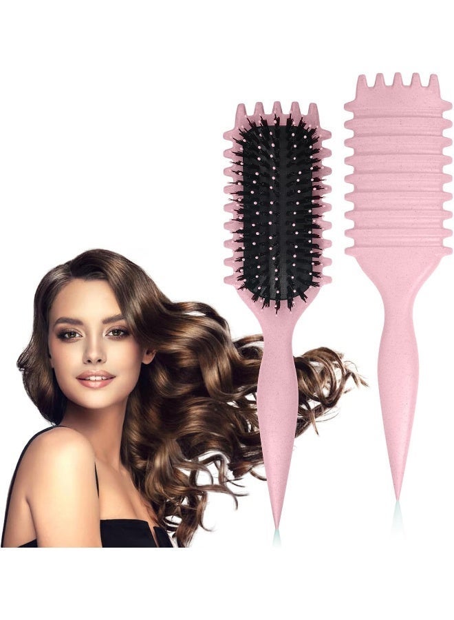 MOMENT Curl Defining Brush, Flash Boar Bristle, Shaping & Defining Curls For Women Pink - Image 1