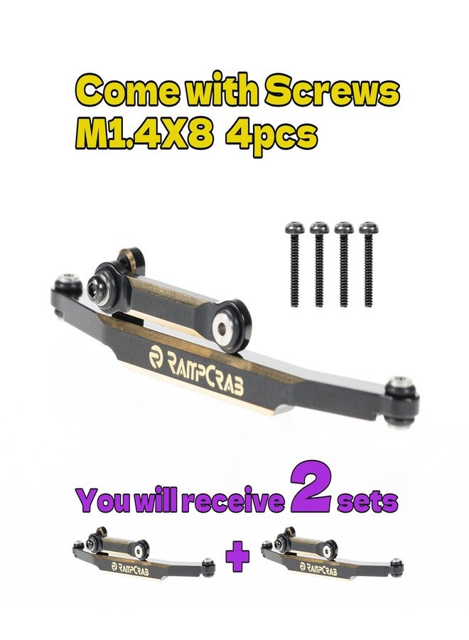 وصلات توجيه RampCrab RC لسيارات SCX24 وAX24، مجموعتان، وصلة ربط نحاسية عالية الشد لسيارات الزحف RC بمقياس 1/24، طرازات SCX24 وAX24 وBronco وDeadbolt وJLU وB-17 وGladiator وC10، قطع غيار لترقية سيارات الزحف RC، طلاء أسود - Image 2