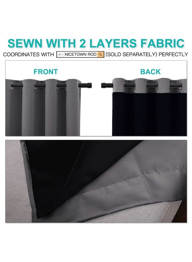 NICETOWN ستائر NICETOWN رمادية كاملة الظل، زوج من الستائر الذكية للطاقة وحجب الضوضاء للغرفة الطعام، ستائر معزولة حرارياً لغرفة الضيوف (رمادي، 52 x 84 بوصة) - Image 5