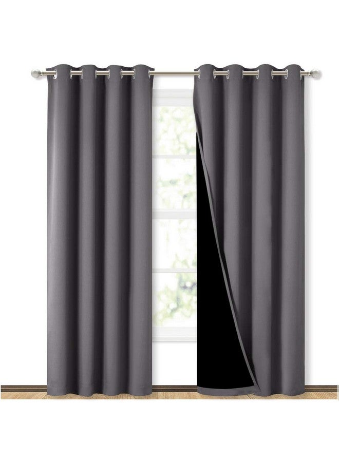 NICETOWN ستائر NICETOWN رمادية كاملة الظل، زوج من الستائر الذكية للطاقة وحجب الضوضاء للغرفة الطعام، ستائر معزولة حرارياً لغرفة الضيوف (رمادي، 52 x 84 بوصة) - Image 1