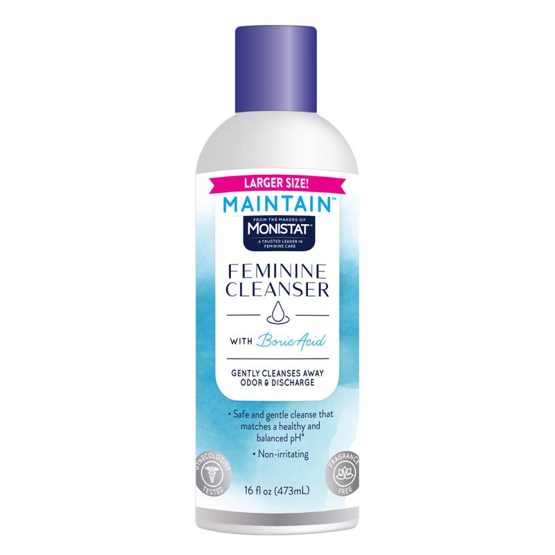 Monistat Boric Acid Feminine Wash FragranceFree Intimate Wash for Women with Gentle pHBalanced Formula 16 Fl Oz - Image 1