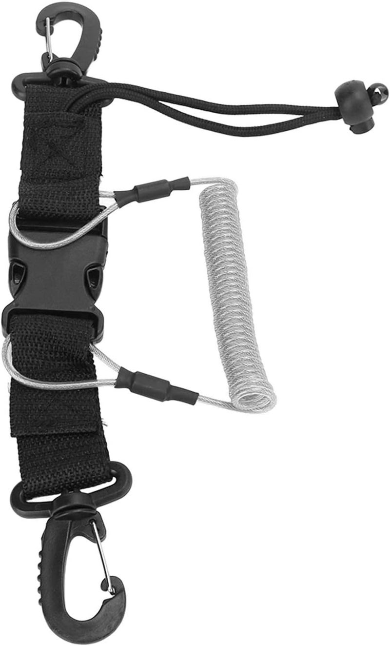 Naroote Diving Lanyard, Quick Release Coil Lanyard, Safety Hook with Hooks for M4 Handle, Ideal for Dive Lights, Cameras, Underwater Diving, Freediving & Snorkelling - Image 3