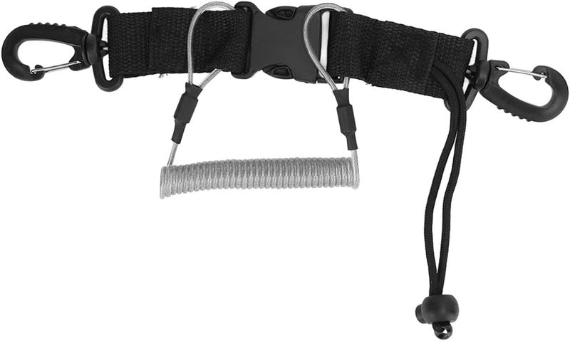 Naroote Diving Lanyard, Quick Release Coil Lanyard, Safety Hook with Hooks for M4 Handle, Ideal for Dive Lights, Cameras, Underwater Diving, Freediving & Snorkelling - Image 2