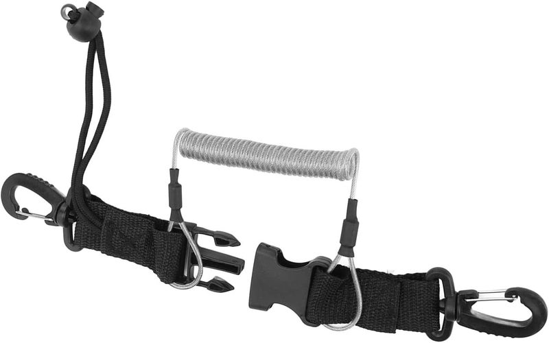 Naroote Diving Lanyard, Quick Release Coil Lanyard, Safety Hook with Hooks for M4 Handle, Ideal for Dive Lights, Cameras, Underwater Diving, Freediving & Snorkelling - Image 4