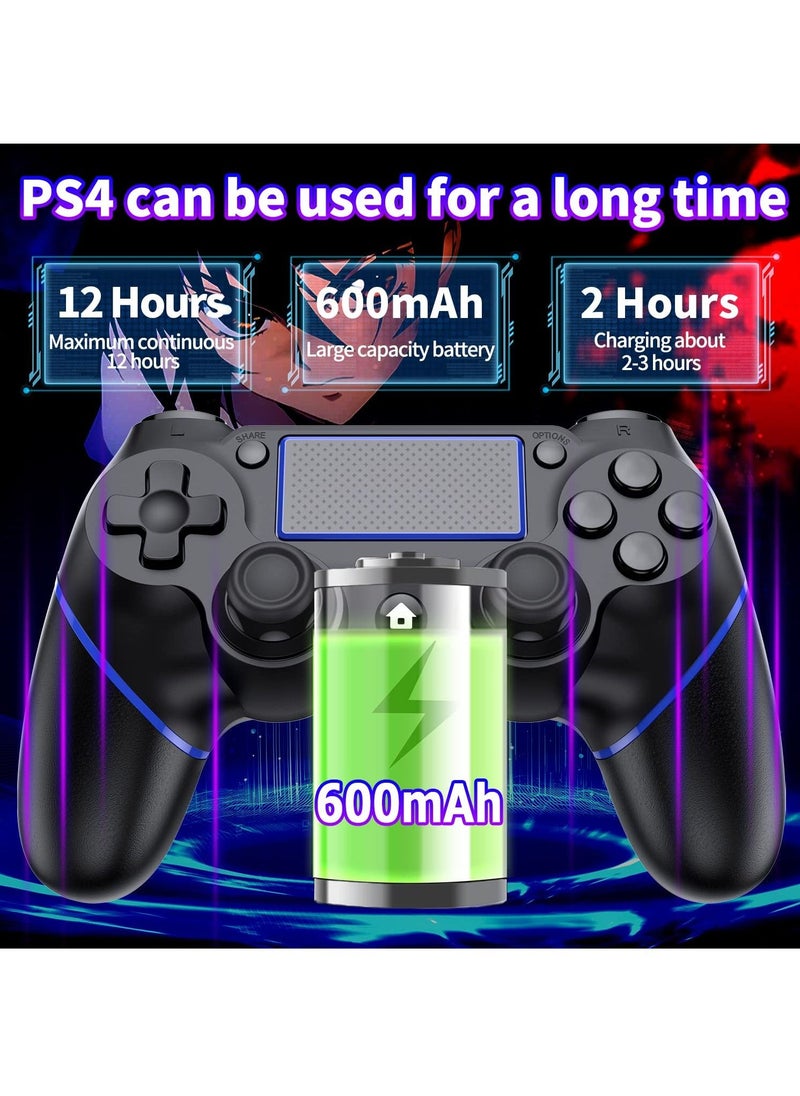 Generic Wireless Gamepad Controller for PS4/PC with Motion Motors and Audio Function, Mini LED Indicator, USB Cable, and Anti-Slip (Blue)  - Image 3