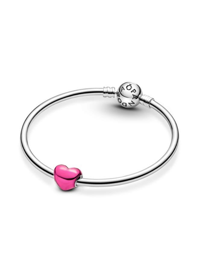 PANDORA Metallic Pink Heart Charm - Image 5