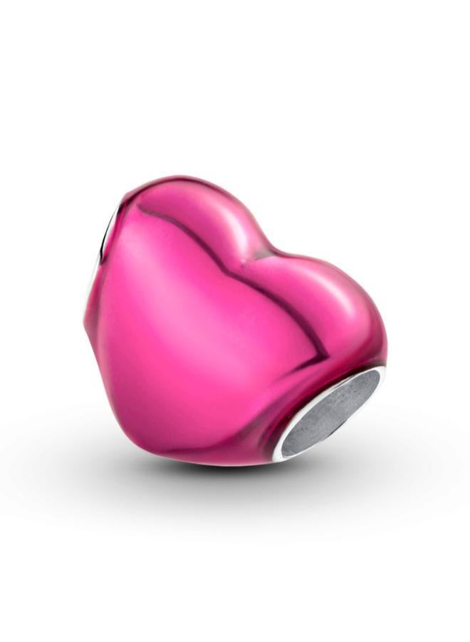 PANDORA Metallic Pink Heart Charm - Image 4