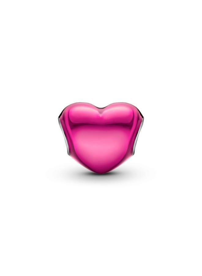 PANDORA Metallic Pink Heart Charm - Image 2