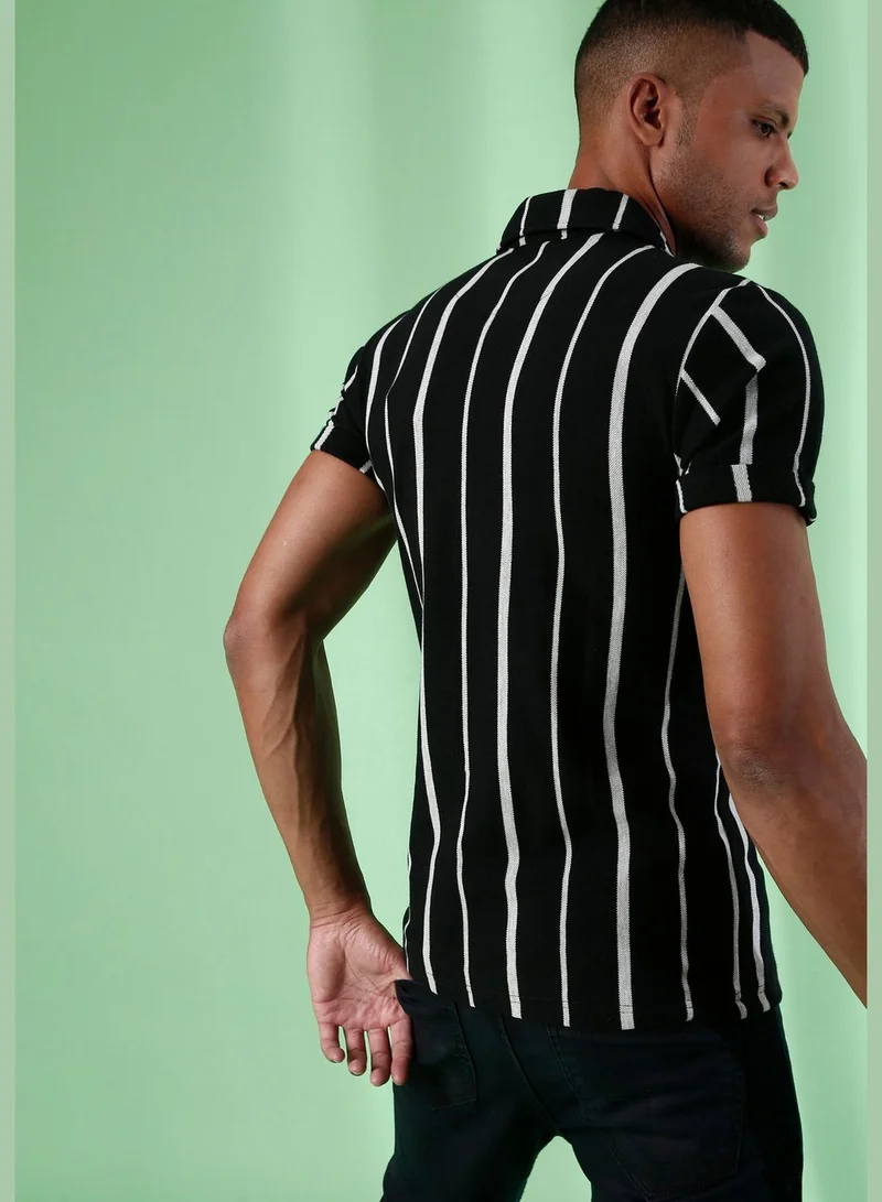 Campus Sutra Striped Shirt