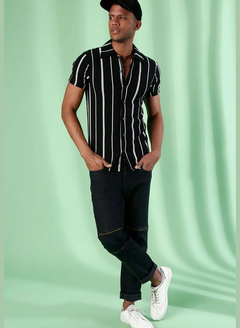 Campus Sutra Striped Shirt