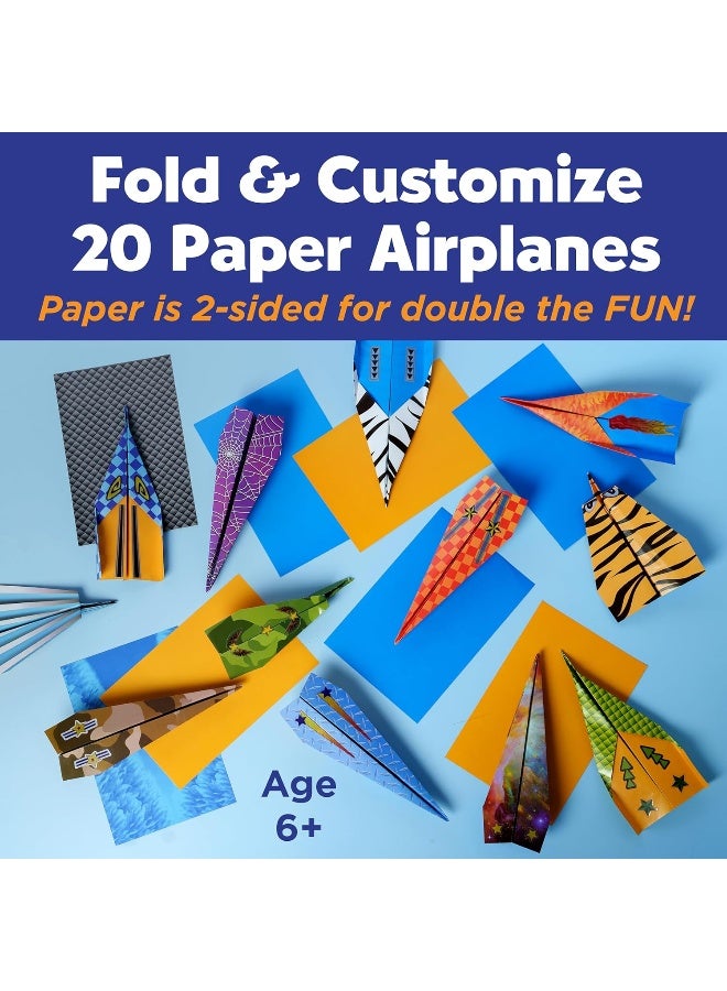 Creativity for Kids Paper Airplane Squadron - Create 20 Paper Airplanes, Mini Craft Kit for Boys, Easter Basket Stuffers and Gift for Boys, Kids Activities (Ages 6+) - Image 3