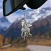BDZMC Cute Horse Car Rear View Mirror Accessories Personalized Flat Acrylic Car Rear View Mirror Charm Pendant Auto Mirror Hanging Accessories for Women Girls Black - Image 2