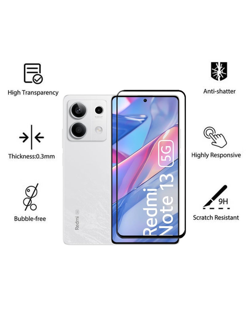 Tempered Glass Screen Protector For Xiaomi Redmi Note 13 5G - Black - Image 2