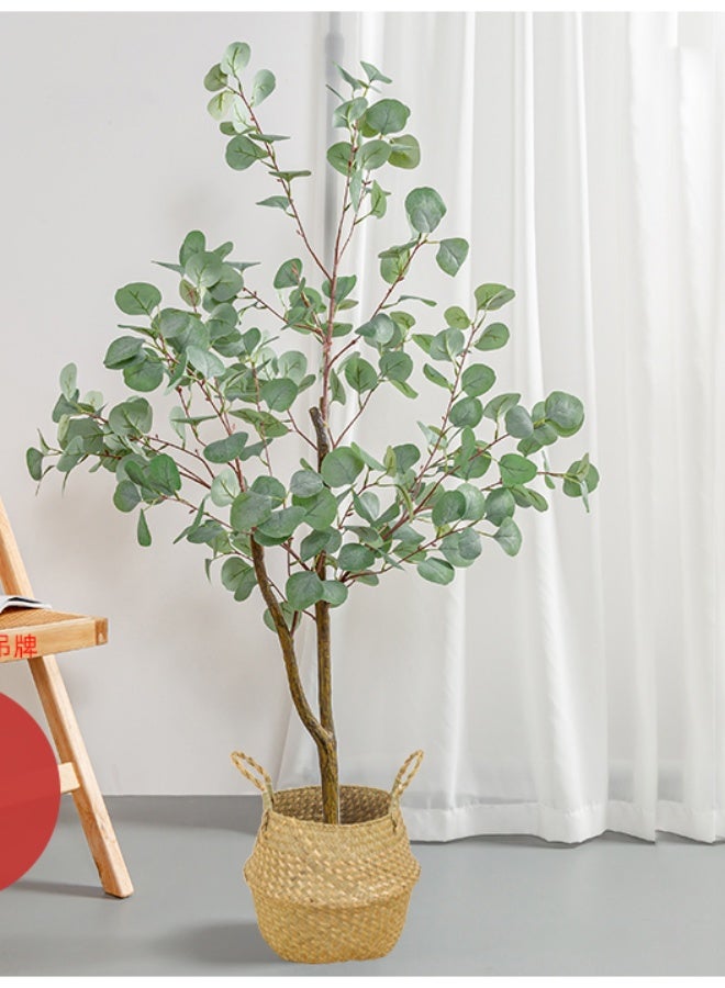 محاكاة النمط الشمالي للنباتات الخضراء، 180 سم النباتات الأوكاليبتوس وعاء، غرفة المعيشة الداخلية، النباتات الاصطناعية، ألوان الخريف، أشجار المال - Image 3