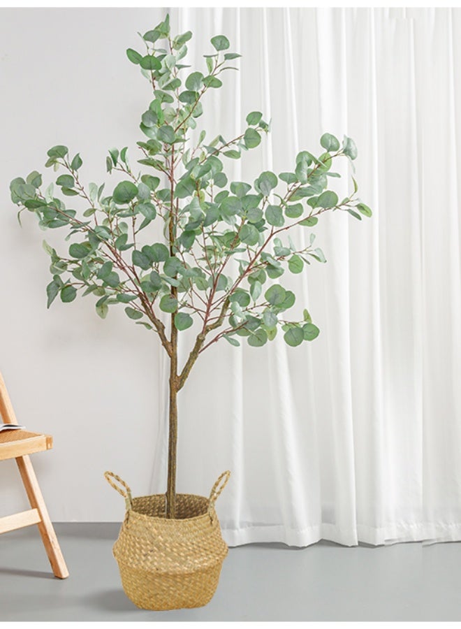 محاكاة النمط الشمالي للنباتات الخضراء، 180 سم النباتات الأوكاليبتوس وعاء، غرفة المعيشة الداخلية، النباتات الاصطناعية، ألوان الخريف، أشجار المال - Image 4
