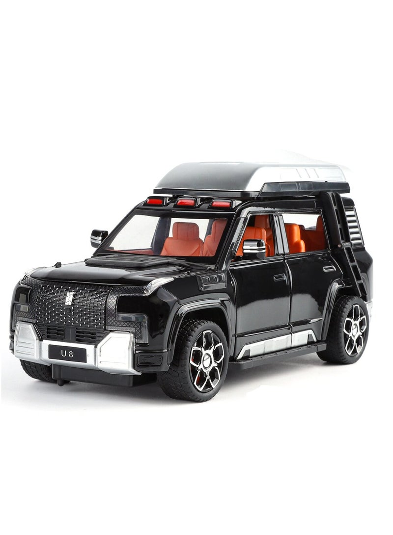 LB 1:24 Scale Die-Cast U8 Off-Road SUV Model Car – Alloy Simulation Vehicle with Sound, Light, and Pull-Back Action – Metal Toy Car with Opening Doors, Hood & Trunk – For Kids & Collectors  - Image 1