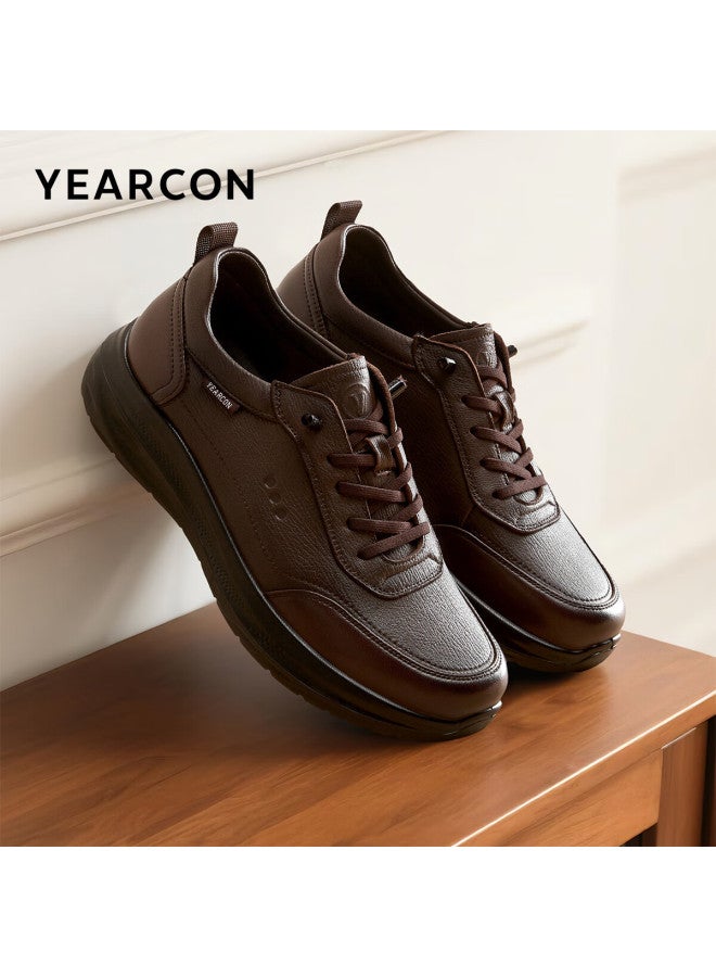 YEARCON Eierkang Men's Spring And Autumn Sheepskin Comfortable Lightweight Boat Shoes Fashion Sports Casual Shoes 59271w Brown Size 40 - Image 1