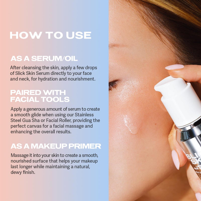 Sacheu Slick Skin Gua Sha Oil â€” Moisturizing and Anti Aging Squalane Oil for Face and Body Massage, Moisturizing and Hydrating Facial Serum with Essential Lipids â€” Vegan & Fragrance Free Face, 30 ml - Image 4