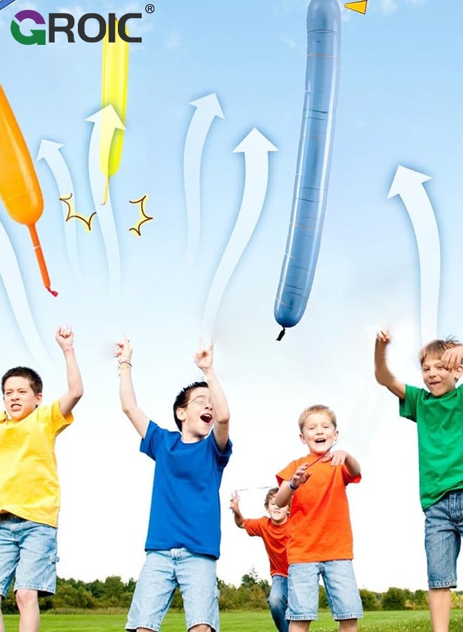 GROIC 100-Pack Rocket Balloons with Pump, 40-Inch Whistling Flying Party Balloons, Assorted Colors, Outdoor Kids Toys for Birthdays & Events, Mixed Color - Image 5