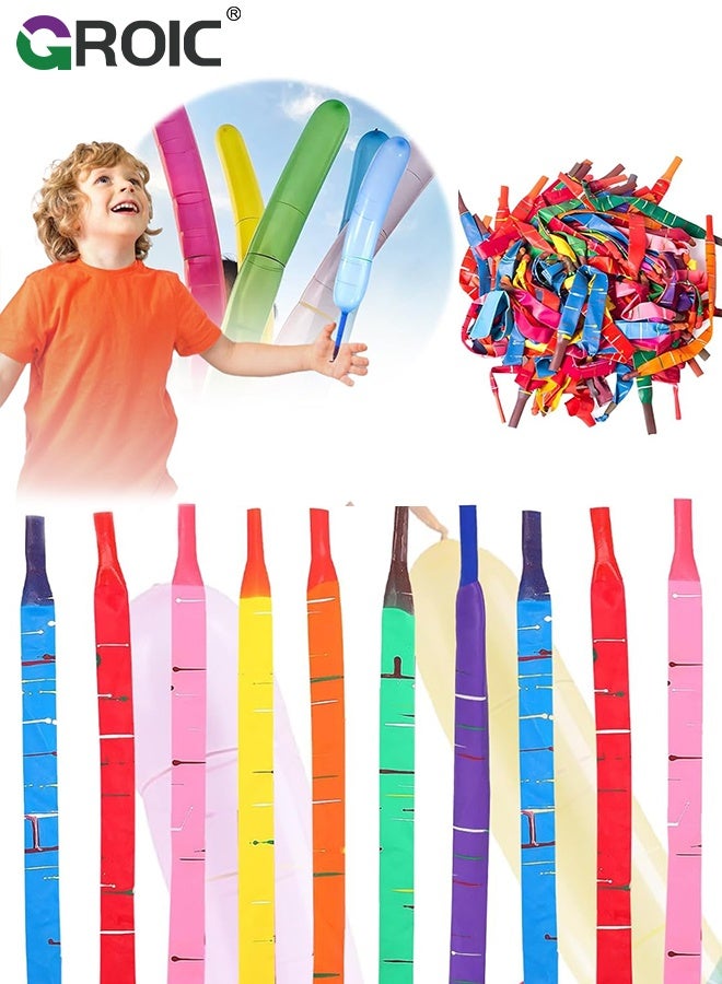 GROIC 100-Pack Rocket Balloons with Pump, 40-Inch Whistling Flying Party Balloons, Assorted Colors, Outdoor Kids Toys for Birthdays & Events, Mixed Color - Image 1