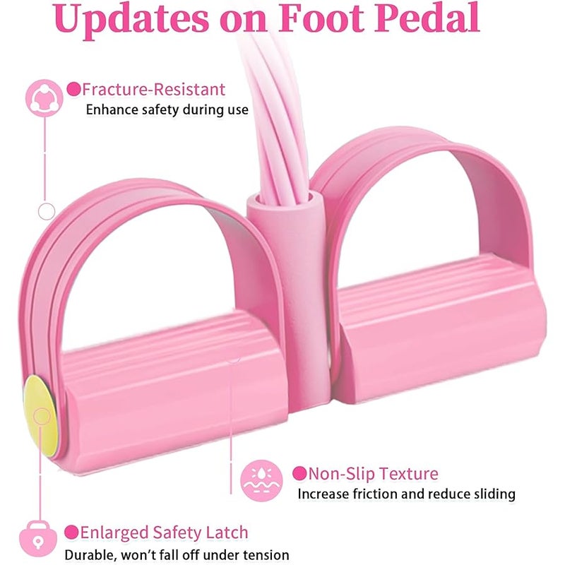 Pedal Resistance Bands with Handles, 6 Tube Manual Tension Training Pedal, Natural Rubber Pedal Resistance Bands, Multifunction Fitness Bands for Abdomen, Waist - Image 4