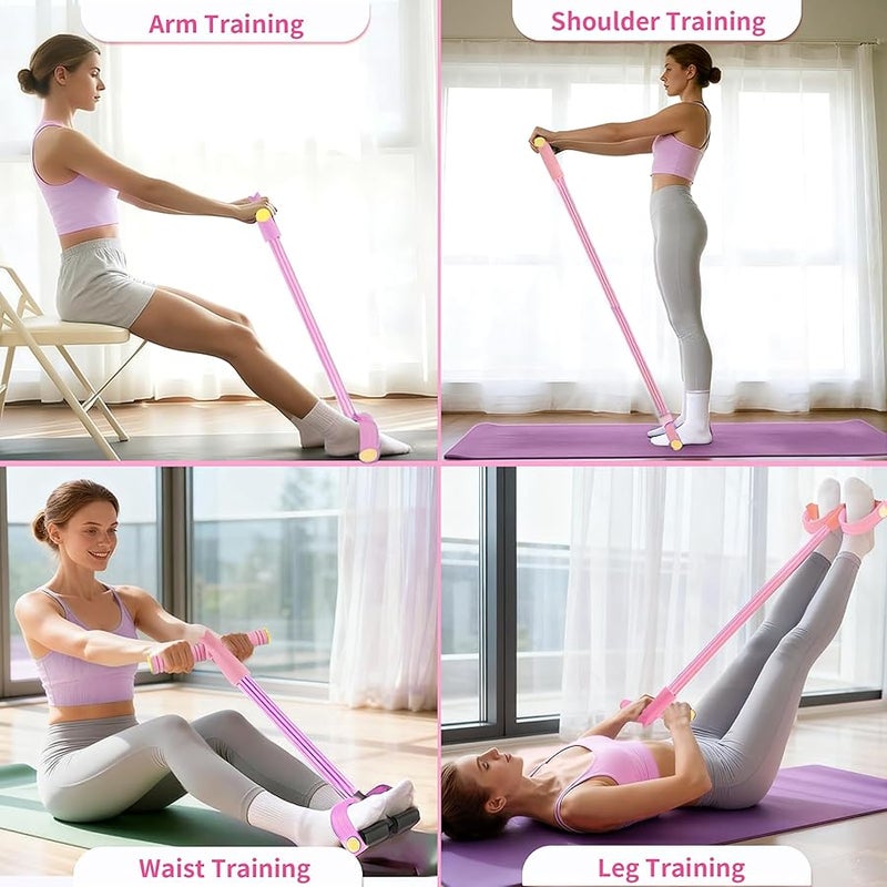 Pedal Resistance Bands with Handles, 6 Tube Manual Tension Training Pedal, Natural Rubber Pedal Resistance Bands, Multifunction Fitness Bands for Abdomen, Waist - Image 5