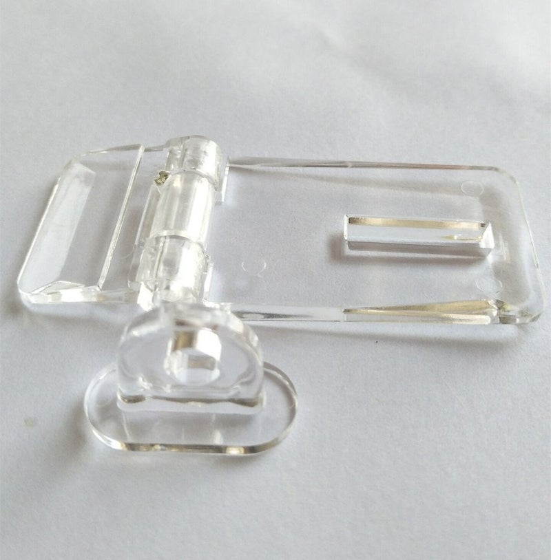 MEYA 6PCS Crystal Clear Acrylic Lock Hasp Buckle Transparent Hinge Hasps - Image 1