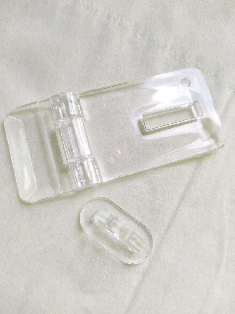 MEYA 6PCS Crystal Clear Acrylic Lock Hasp Buckle Transparent Hinge Hasps - Image 4
