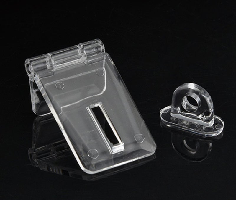 MEYA 6PCS Crystal Clear Acrylic Lock Hasp Buckle Transparent Hinge Hasps - Image 3
