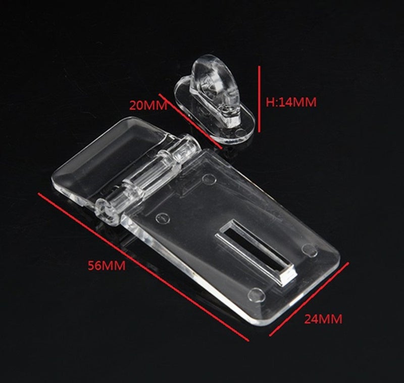 MEYA 6PCS Crystal Clear Acrylic Lock Hasp Buckle Transparent Hinge Hasps - Image 2