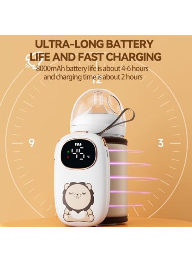 Portable Bottle Warmer, Baby Bottle Warmer 6 Gears Temperature Adjustable Bottle Warmer, Powered Temperature Display, Nightlight, Fast Bottle Warmer, USB Warmer Bottle Suitable for Travel, Home - Image 4