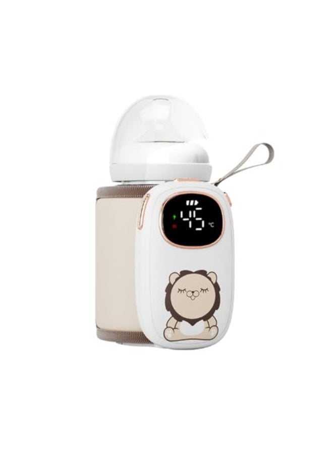 Portable Bottle Warmer, Baby Bottle Warmer 6 Gears Temperature Adjustable Bottle Warmer, Powered Temperature Display, Nightlight, Fast Bottle Warmer, USB Warmer Bottle Suitable for Travel, Home - Image 1