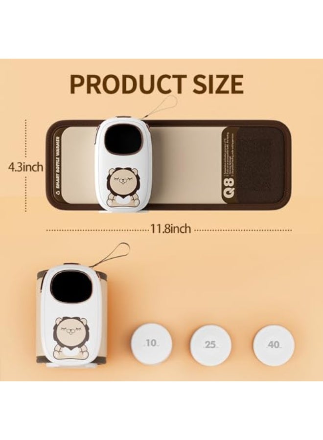 Portable Bottle Warmer, Baby Bottle Warmer 6 Gears Temperature Adjustable Bottle Warmer, Powered Temperature Display, Nightlight, Fast Bottle Warmer, USB Warmer Bottle Suitable for Travel, Home - Image 2