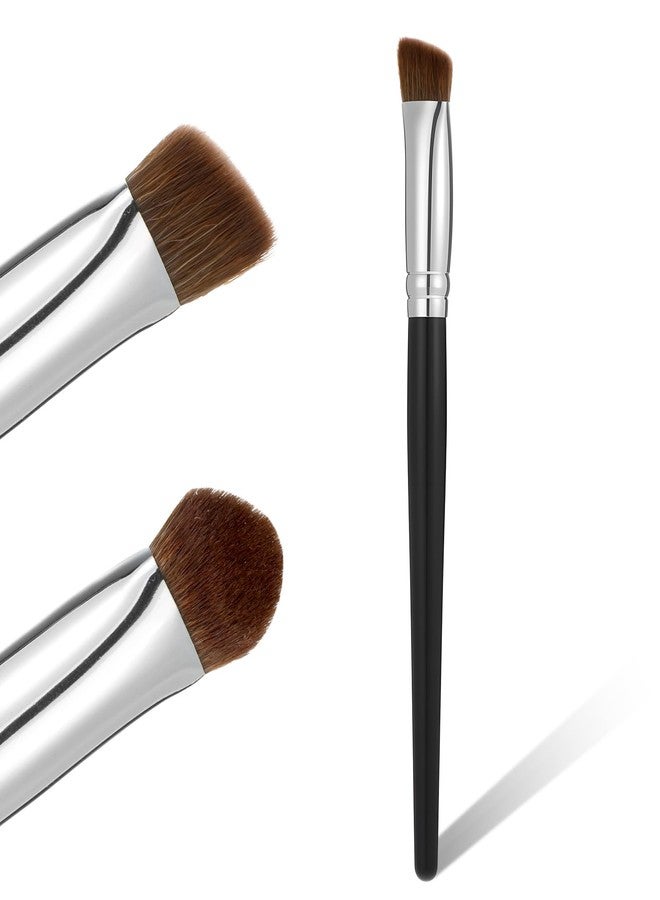 Trinkrittey Concealer Brush Under Eye Small Flat Angled Bristles Triangle Brushes Multitask Makeup Brush Precise Coverage for Blemishes Synthetic Brushes for Liquid Cream Powder (Black) - Image 1