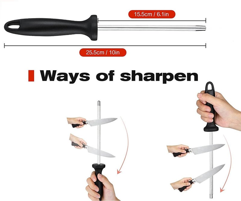 Captoola 7 Inch Sharp Kitchen Meat Vegetable Knife Stainless Steel Cooking Knife Chinese Knife ABS Handle with Knife Sharpener StickSet of 2 - Image 3