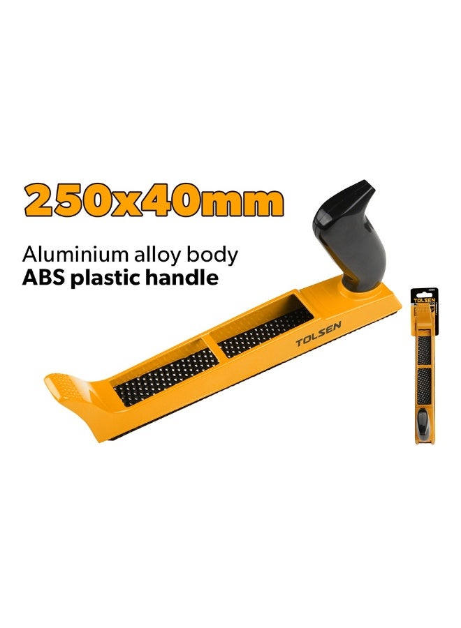 Tolsen 42002 Industrial Block Planer 250 x 40mm – Aluminium Alloy Surform Plane with ABS Handle for Wood, Drywall & Plastic Shaping - Image 2