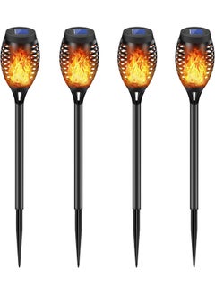 Y&D 4 Piece Outdoor Induction Courtyard Decoration Solar Flame Floor Lawn Lamp  - Image 1