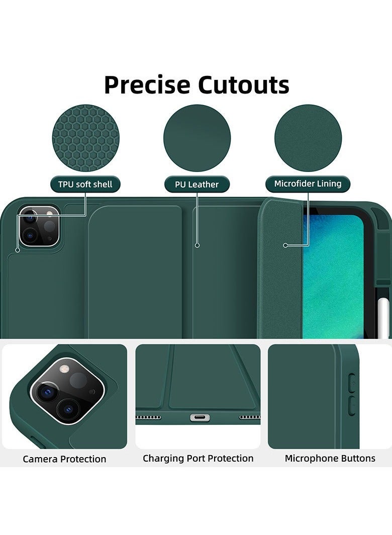 general iPad Pro 13/Pro 11 2024 Tablet Ultra Slim Leather Case, IAPD Air 13/Air 11 with Auto Wake/Sleep Triple Folding Stand Case - Image 2