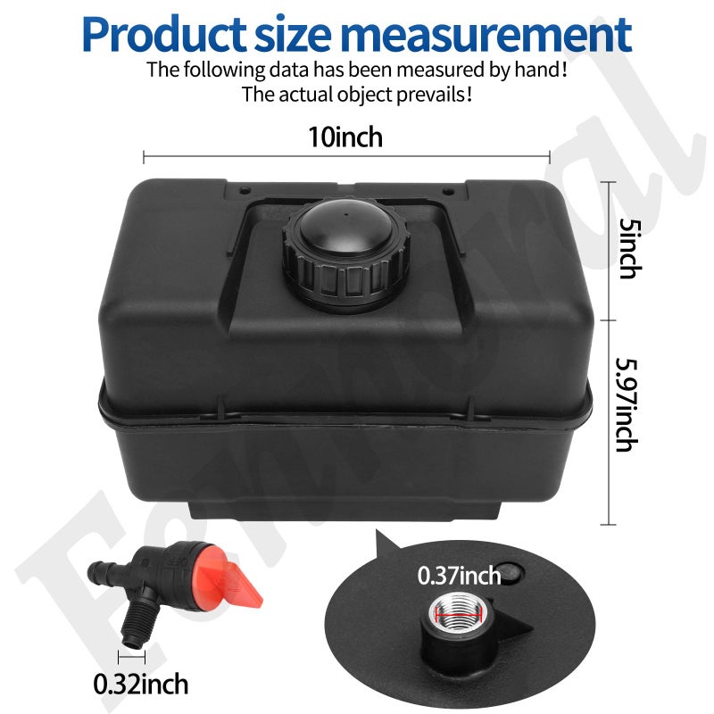 Fennoral 691993 Fuel Tank - 4 Quart Plastic Gas Tank & Cap Compatible with B&S Remote Mounting for Lawn and Garden Equipment Engines and for Remote Mounting, Some Specific Snow Blower, Tiller, Log Splitter - Image 2