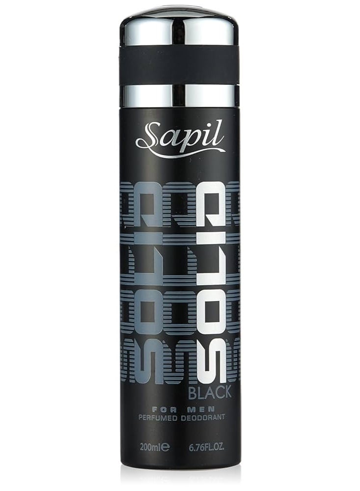 Sapil Solid Black for Men 100ml + Body Spray 200ML - Image 3
