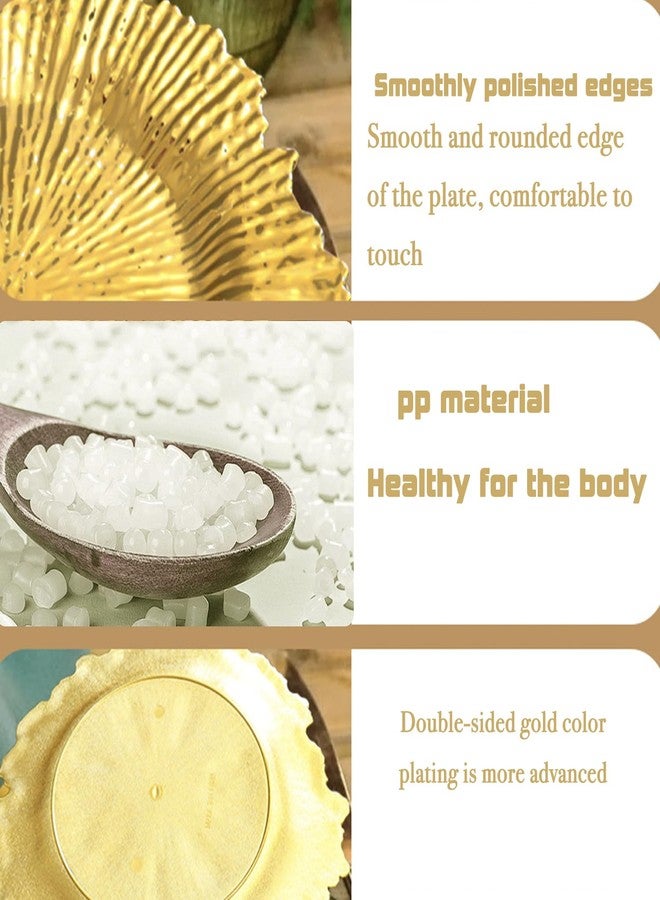 MDH 12 Pcs Gold Charger Plate 13 in Round Matte Reef Plate Charger Ruffled Rim Dinner Charger Hollow out Flower Holde (12) - Image 5