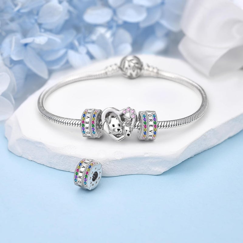 DALARAN Stopper Beads for Bracelets 925 Sterling Silver Clip Spacer Charm Bracelet Stoppers - Image 2