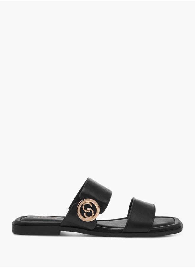Celeste Women Monogram Print Slip-On Sandals  - Image 3